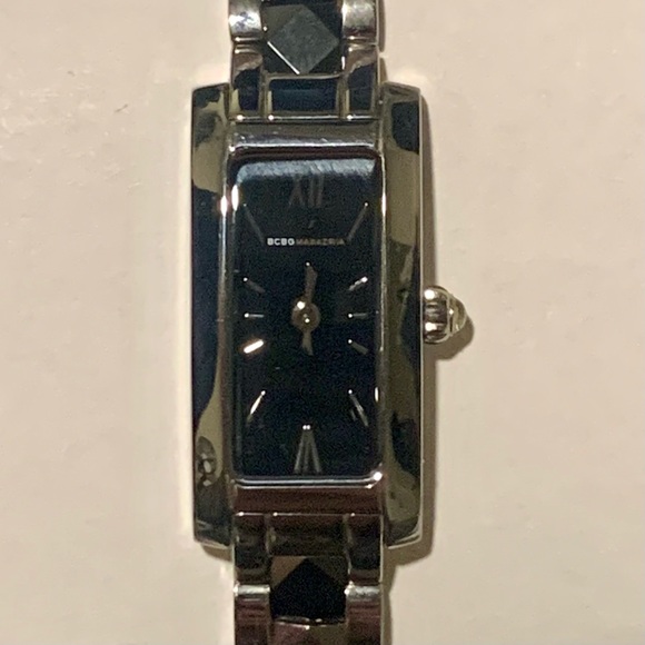 BCBGMAXAZRIA BG8047 Black Ceramic Link Stainless Steel Bracelet Watch BCBG NWT - Picture 4 of 7